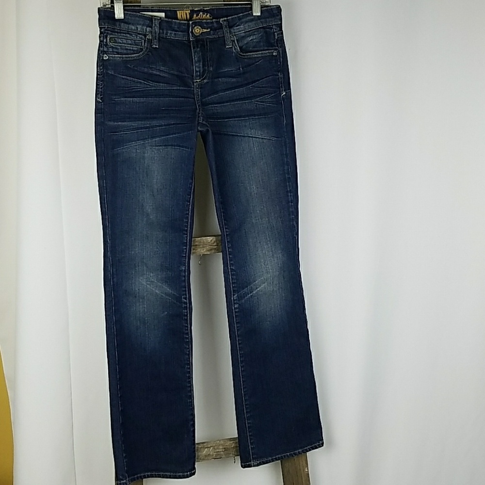 Kut From‎ The Kloth women 2 blue Farrah baby bootcut denim jeans western rugged